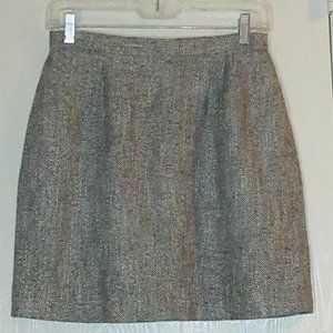 CHRISTIAN DIOR Size 10 Lined Tweed Mini Skirt Black/Gray